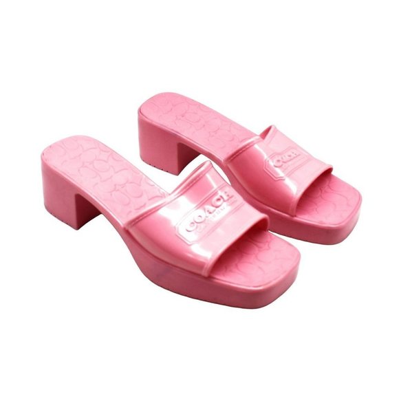 Coach Shoes - Coach Women's Scarlett Block-Heel Signature Jelly Sandals - Petunia Charm
